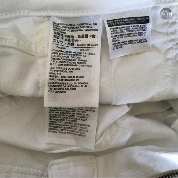 Levi’s Jeans 721 High Rise Skinny Distressed Fray Casual Festival White 26 NWT - Picture 6 of 10